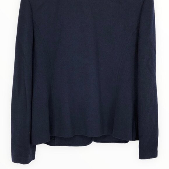 St. John Basics Navy Logo Button Santana Knit Blazer Long Sleeve size 16 - Picture 6 of 11